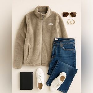 The North Face Beige Teddy Jacket